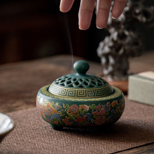 Ceramic cloisonne incense - ceramic,