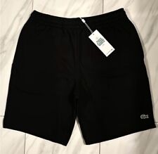 Lacoste pantaloncino uomo cotone pile logo nero nuovo