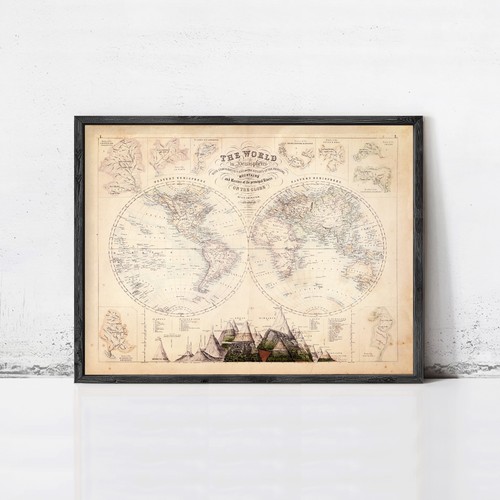 Vecchia mappa del - vecchia, mondo