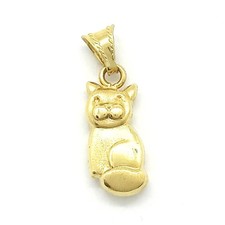 Ciondolo Gatto Oro 18kt - Oro Rigenerato