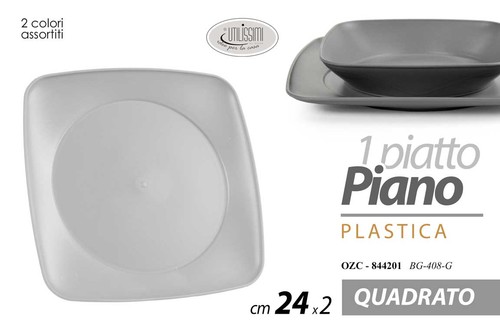 Piatto piano quadrato plastica - quadrato,