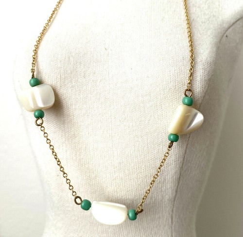 Collier vintage doré perle - collier,