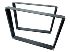 2 GAMBE TAVOLO in ferro stile INDUSTRIAL forma rettangolare sez.10x3cm GTFTIR-03