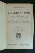 I GRANDI AUTORI DELLA LETTERATURA ITALIANA VOL 2 LIPPARINI GIUSEPPE SIGNORELLI