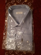BURINI nuova camicia UOMO classica PURO COTONE azzurro tg. 17/43 Made in Italy