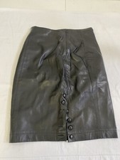 Gonna Da Donna Vintage In Pelle Nera Marca De Pietri Made In Italy Taglia 42