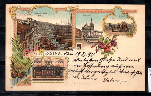 Messina 1898 cartolina - messina, 100%