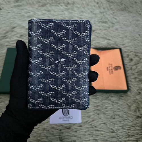 Goyard blue leather passport - goyard,