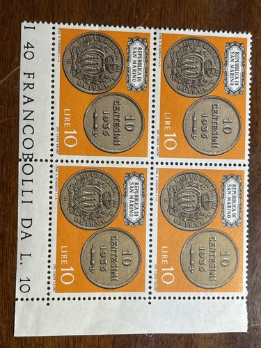 4francobolli 10lire san marino - 4francobolli,