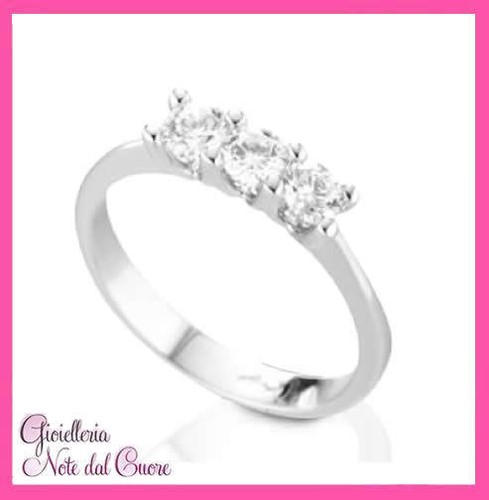 Anello trilogy oro bianco 18k - oro,