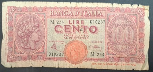 1944 italy 100 lire p75a - italy,