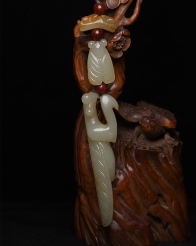 Statuina cinese giada - , bianca