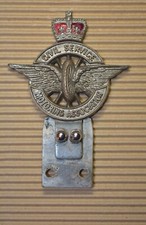 Car badge vintage CIVIL SERVICE MOT. ASSOC. clip "Desmo" per LAMBRETTE o VESPE!