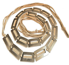 Cintura donna in pelle  metallo argento vintage lunga 155 cm da regolabile