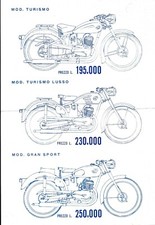 Moto Sterzi Cologne - Motoleggera 125 cc. Turismo Gran Sport  - Volantino 1951