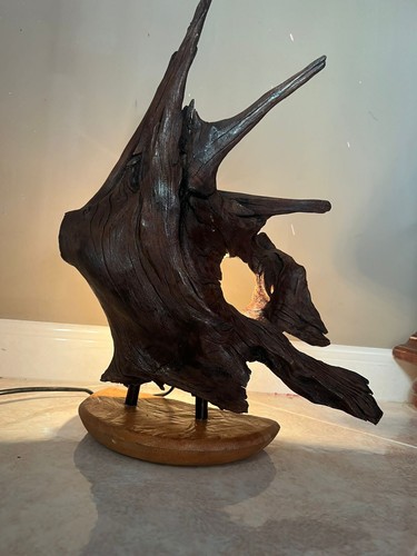 Lampada legno ulivo - lampada, in