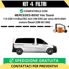 Kit 4 Filtri Tagliando per MERCEDES-BENZ Vito Tourer 114 CDI/114 BlueTEC 4x4 ...