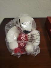 Coca Cola Mini Orso Polare Con Sciarpa Rossa 4" Peluche Nuovo Con Etichette 