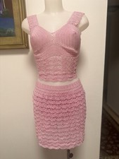 Completo Mare Rosa Ricamato A