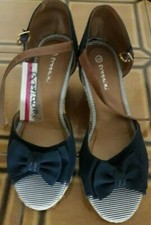 Scarpe Sandalo Blu con Zeppa