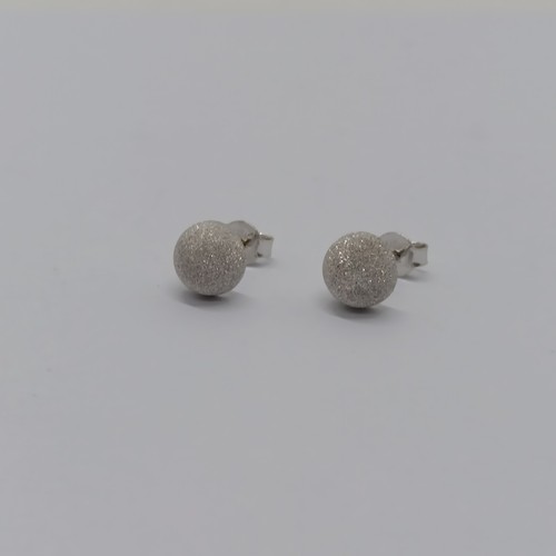 Orecchini bottone oro bianco - a,