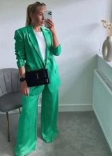 ZARA BLAZER RASO DRITTO VERDE