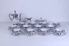 Servizio da tè per 12 persone fine ceramica Mitterteich Bavaria bagnata argento