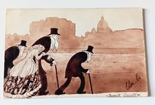 Rarissima cartolina del 1921 dipinta a mano in china