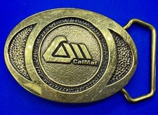 Fibbia per cintura Calmat Company logo promozionale vintage 1991 BTS ottone massiccio