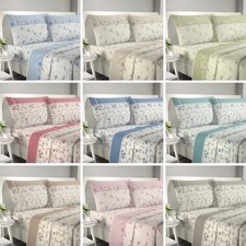 Set completo lenzuola matrimoniali COTONE lenzuolo sotto angoli letto CON SMERLO