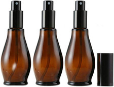 Flaconi Spray Vuoti Da 100 Ml, Ricaricabili, in Vetro Ambrato, per Cosmetici, Pr