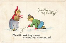 Cartolina d'epoca auguri di