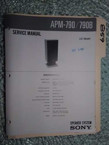 Sony apm 790 manuale - manuale, di