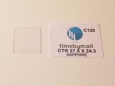 PER CARTIER TANK 27,5mm X 24,3mm OROLOGIO ZAFFIRO VETRO CRISTALLO Ricambio C120