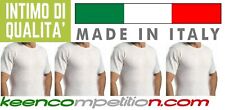 ★ 4 MAGLIE INTERNE UOMO MANICA CORTA 80% LANA PESANTE MADE IN ITALY ★ 