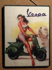 Tabella targa in LEGNO VESPA