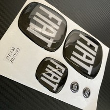 KIT STEMMI FIAT 500/PUNTO/BRAVO... ANT+POST+VOLANTE ADESIVO 3D RESINATO TUNING