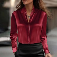 Elegant Women Satin Shirt