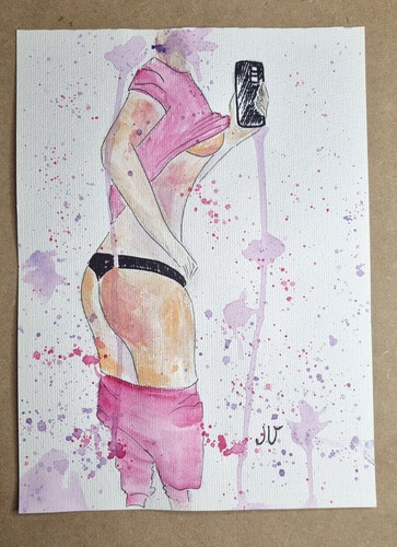 Donna allo specchio disegno
