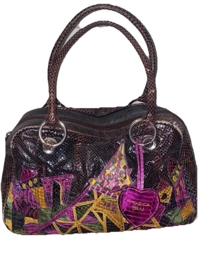 Borsa tosca blu - tosca, pitone,