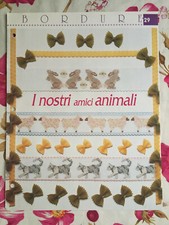 Schema punto croce Ricamo Bordure Amici animali coniglio pecora gatto 