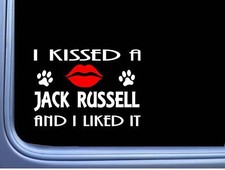 Adesivo decalcomania finestra cane Jack Russell Kissed L917 8"