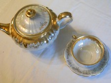 TEIERA BIANCA IN ORO made in Germany B/S in porcellana con tazzina vintage