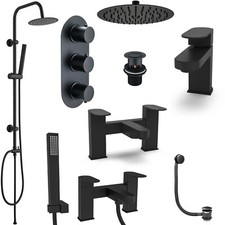 Matt Black Modern Square Round