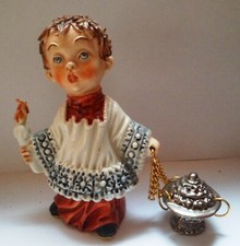 BAMBINO * BIMBO CHIERICHETTO * CERAMICA di CAPODIMONTE ORIGINALE * N CORONATA*