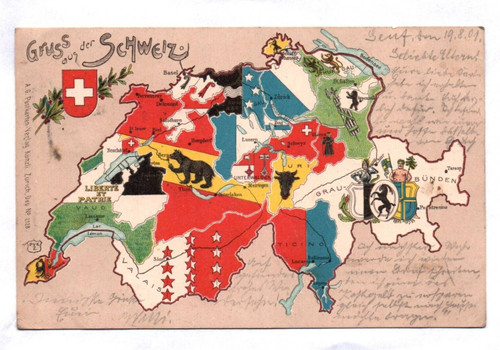 Svizzera mappa cantoni - mappa,
