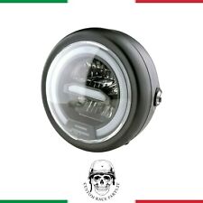 🇮🇹 FARO FULL LED UNIVERSALE ANGEL EYES MOTO SCRAMBLER CHOPPERS  CAFE RACER