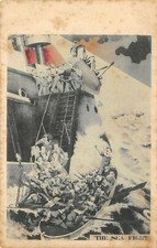 Z214) MARINA "THE SEA FIGHT" LA LOTTA DEL MARE NAVE E SCIALUPPA DI SALVATAGGIO