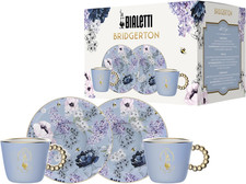 Set 2 Tazzine E 2 Piattini Bridgerton, Porcellana, No Lavastoviglie, No Microond