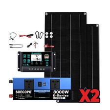 Kit Generatore Solare Inverter 8000W + 2 Pannelli Solari Robusti + Regolatore 100A